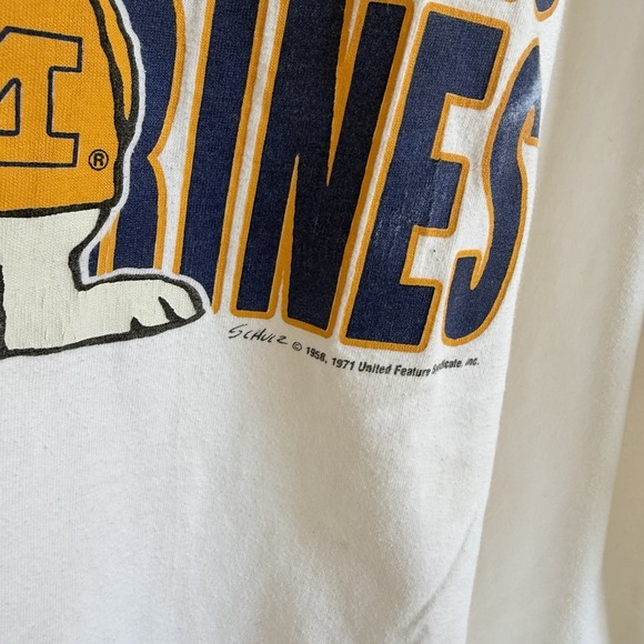 Vintage 1971 Snoopy Schulz Michigan Wolverines Sleep Shirt One Size Distressed - Picture 6 of 8